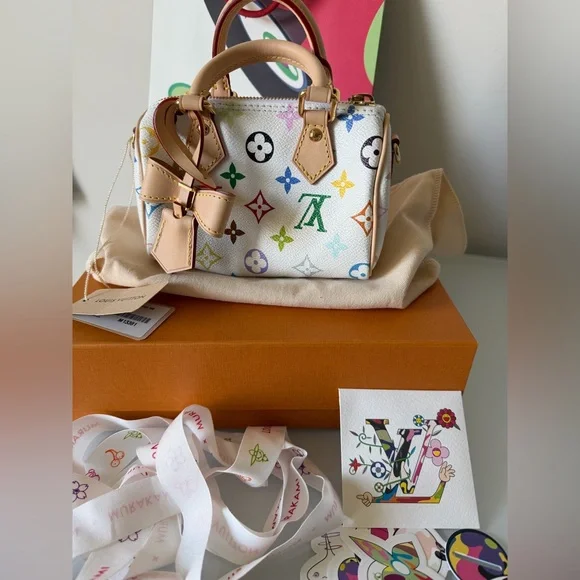 Louis Vuitton Murakami White Multicolor Nano Speedy Bag - Picture 3 of 16